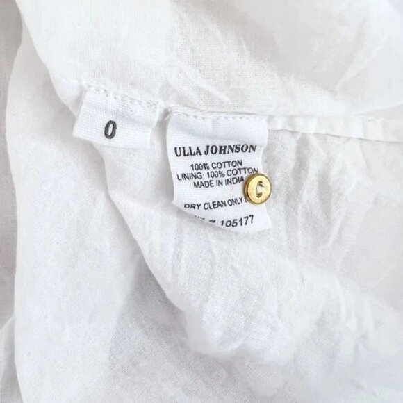 Ulla Johnson Women's White 100% Cotton Henriette Pleated Mini Dress with Ruffles - Picture 5 of 8